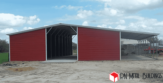 Metal Barn 12x40x16 W 13x40x10 Lean-to