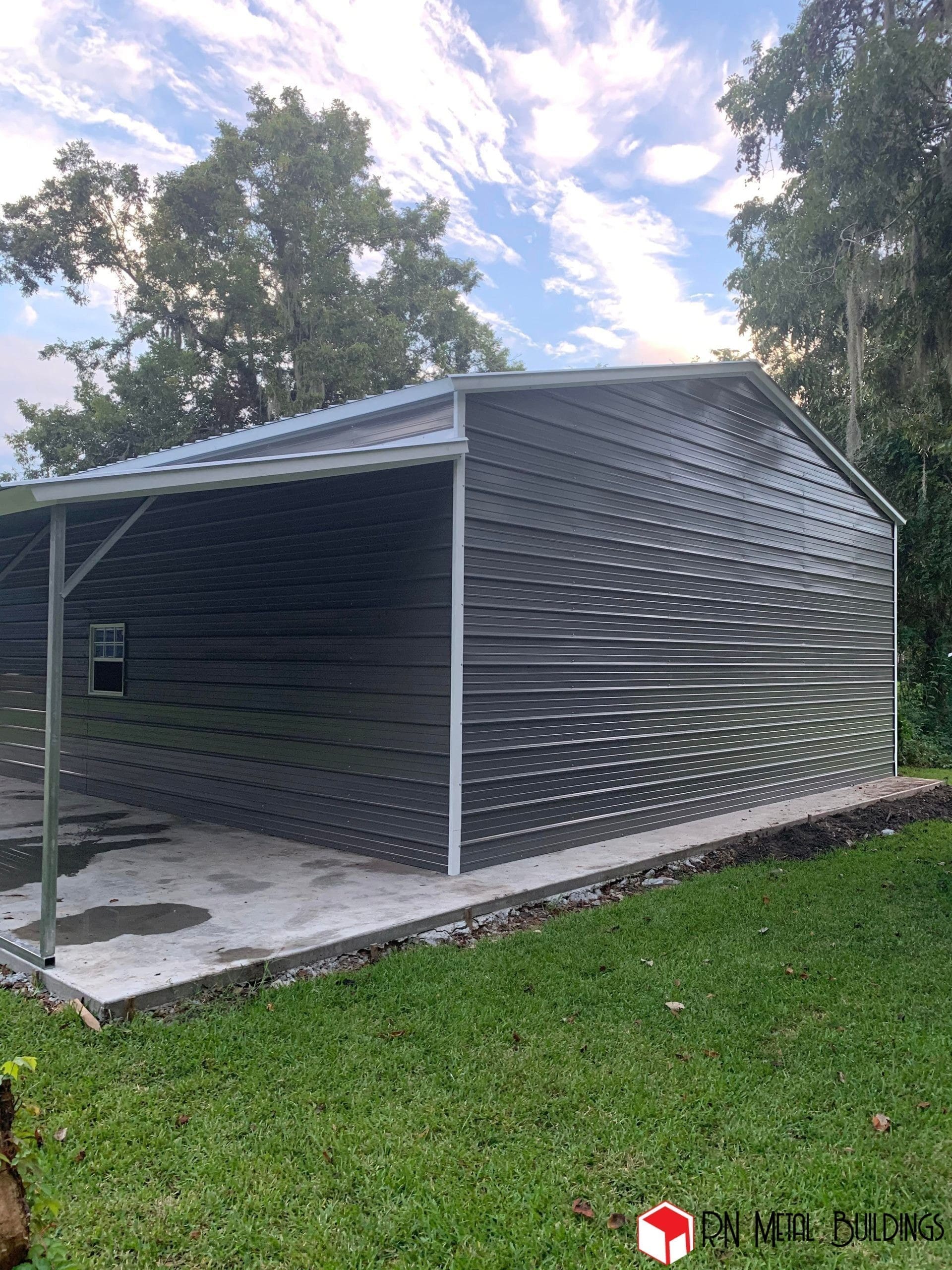 Metal Garage 30x50x12 with a 10x50x8 open lean-to - Image 3
