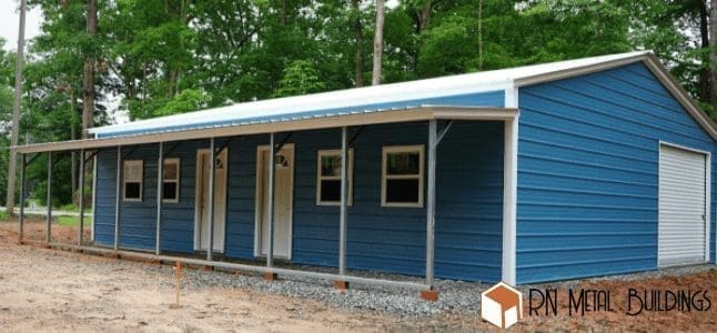 Metal Garage 24x40x10 with a 10x40x8 open lean-to