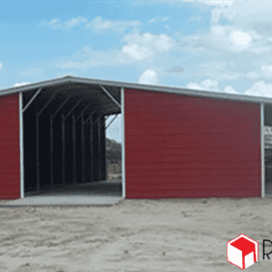 Metal Barn 12x40x16 W 13x40x10 Lean-to